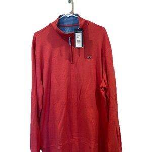 Vineyard Vines Men's Zip Up Red Sweater